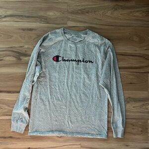 Champion Heather Gray Athletic Long Sleeve Tee